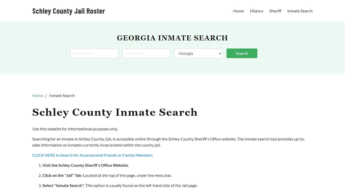 Schley County, GA Detainee Lookup