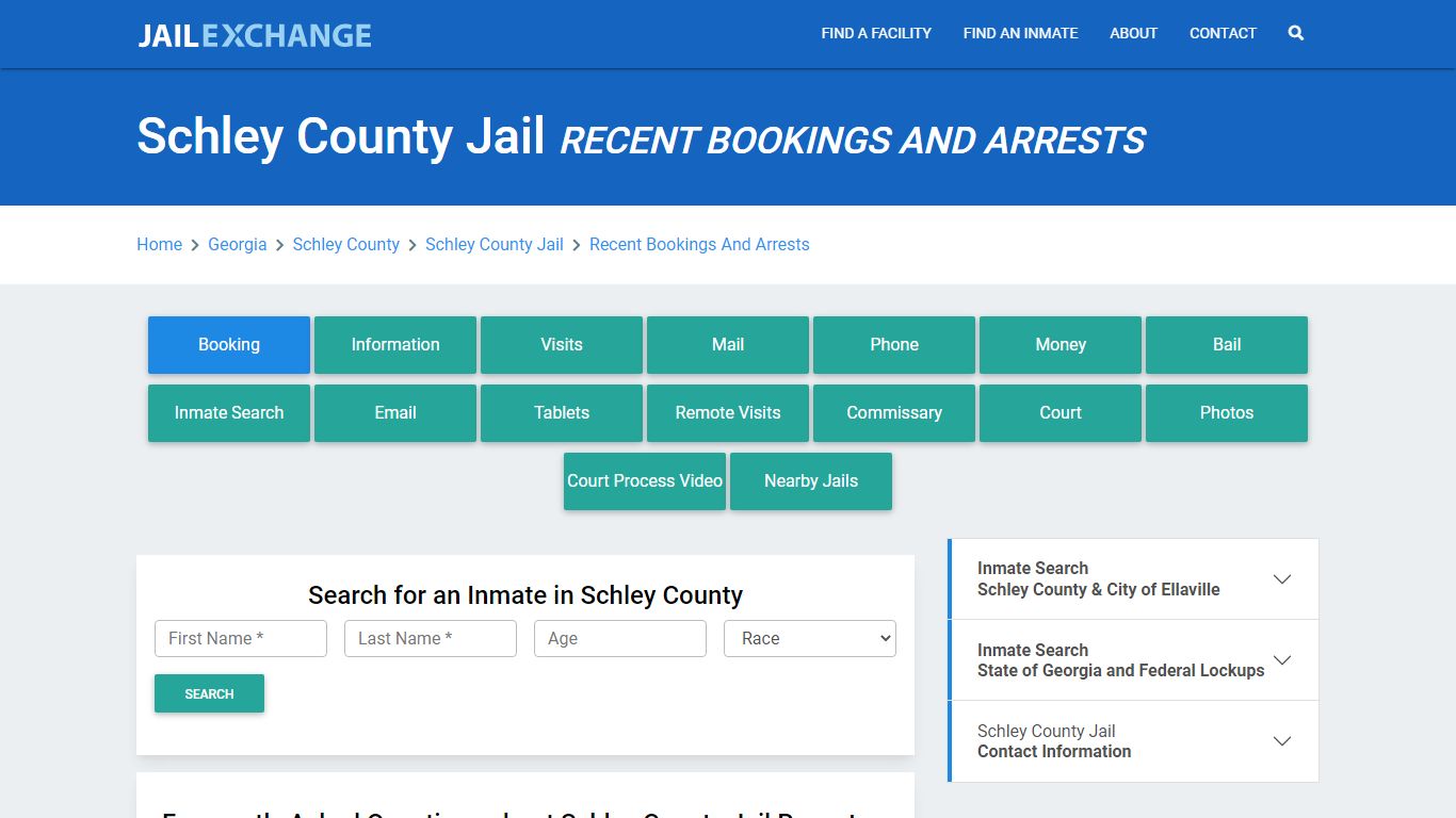 Schley County Jail Recent Bookings And Arrests - Jail Exchange